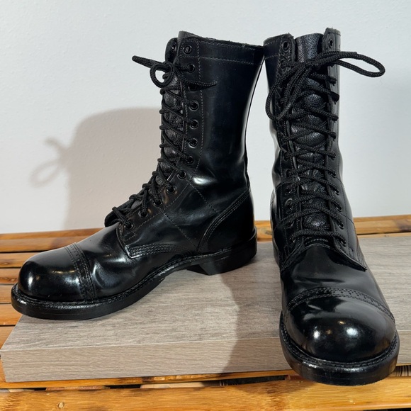 Corcoran Men’s Black Leather Size 9 E Paratrooper Jump Boots 1500 Made in USA - Picture 4 of 16